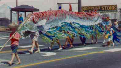 giant salmon chinese parade dragon